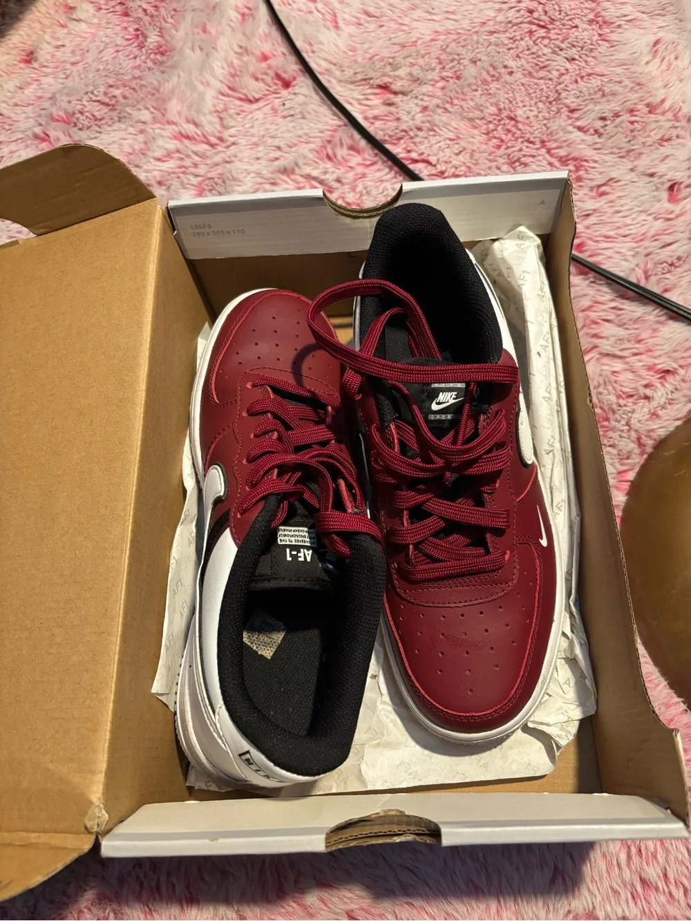 Nike Kids Burgundy and White Low-Top Sneakers